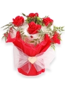 Bukiet prezentowy z dwóch ręczników z mydlanymi różami - RED