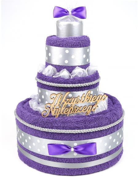 Tort z ręczników jako prezent na ślub, urodziny lub jubileusz